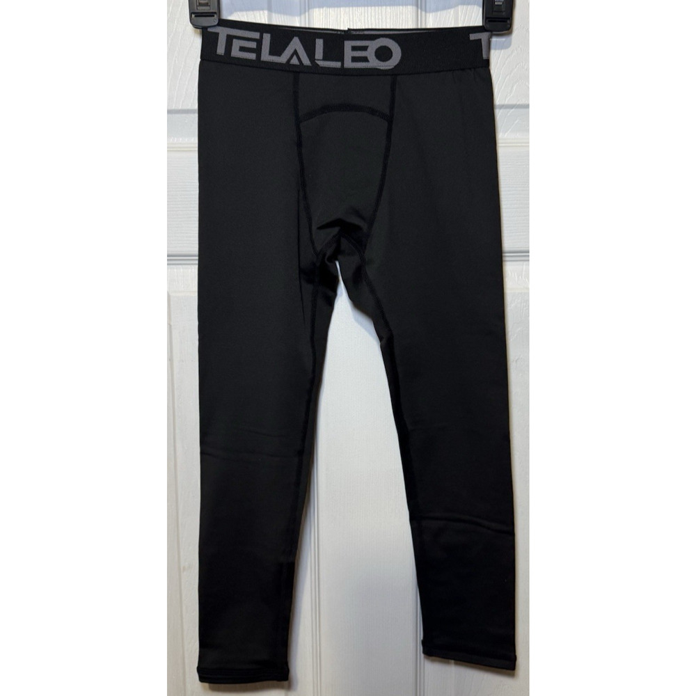 Telaleo Boys Youth Compression Leggings Pants Base Layer Black Large-XS